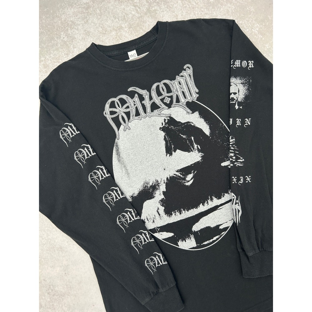 Mens Mizmor Cairn Long Sleeve Graphic Tee Black Gothic Streetwear SZ Large
